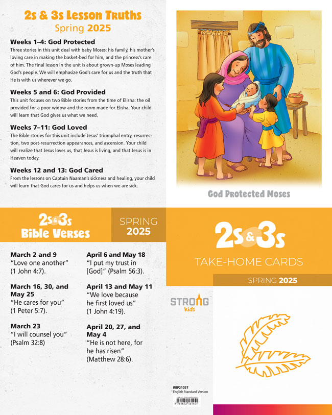 2s & 3s Student Take-Home Cards <br>Spring 2025 – ESV