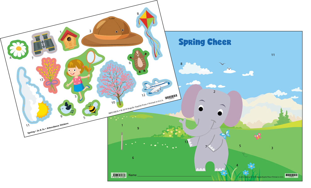 2s & 3s Attendance Charts and Stickers <br>Spring 2025