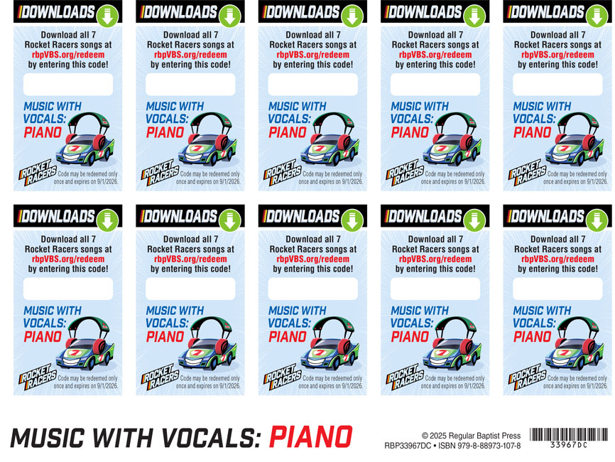 Music Sharable Download Cards <br>VBS 2025 - Piano with Vocals