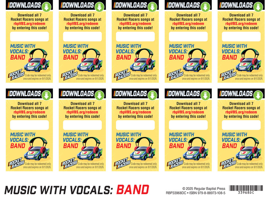 Music Sharable Download Cards <br>VBS 2025 - Band with Vocals