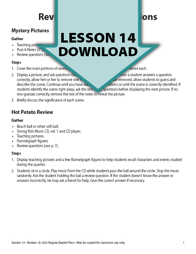 Pre-Primary Lesson 14 Download <br>Summer 2025