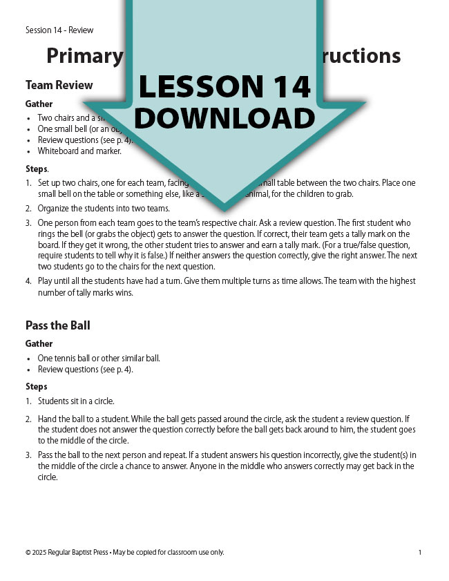 Primary Lesson 14 Download <br>Summer 2025